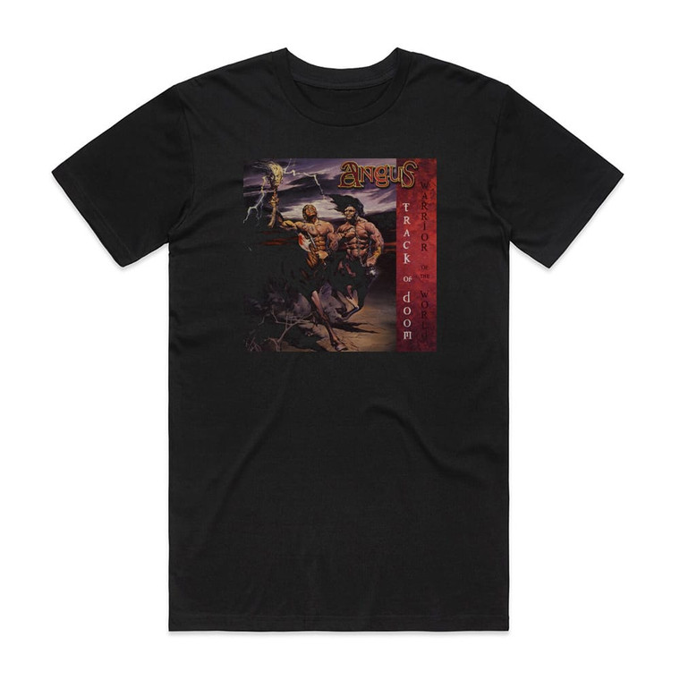Angus Track Of Doom Warrior Of The World Album Cover T-Shirt Black