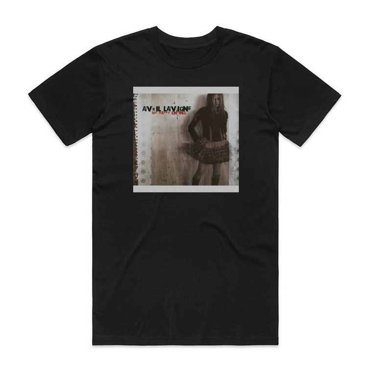 Avril Lavigne My Happy Ending 2 Album Cover T-Shirt Black