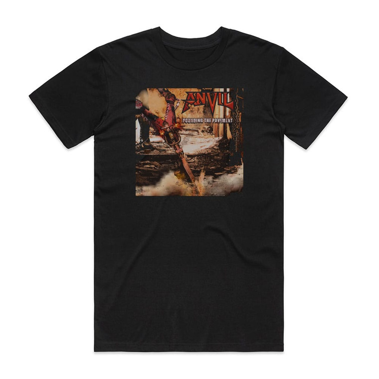 Anvil Pounding The Pavement Album Cover T-Shirt Black