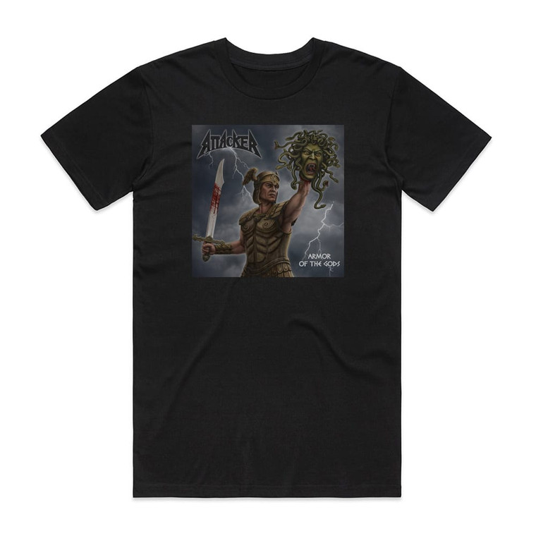 Attacker Armor Of The Gods Album Cover T-Shirt Black