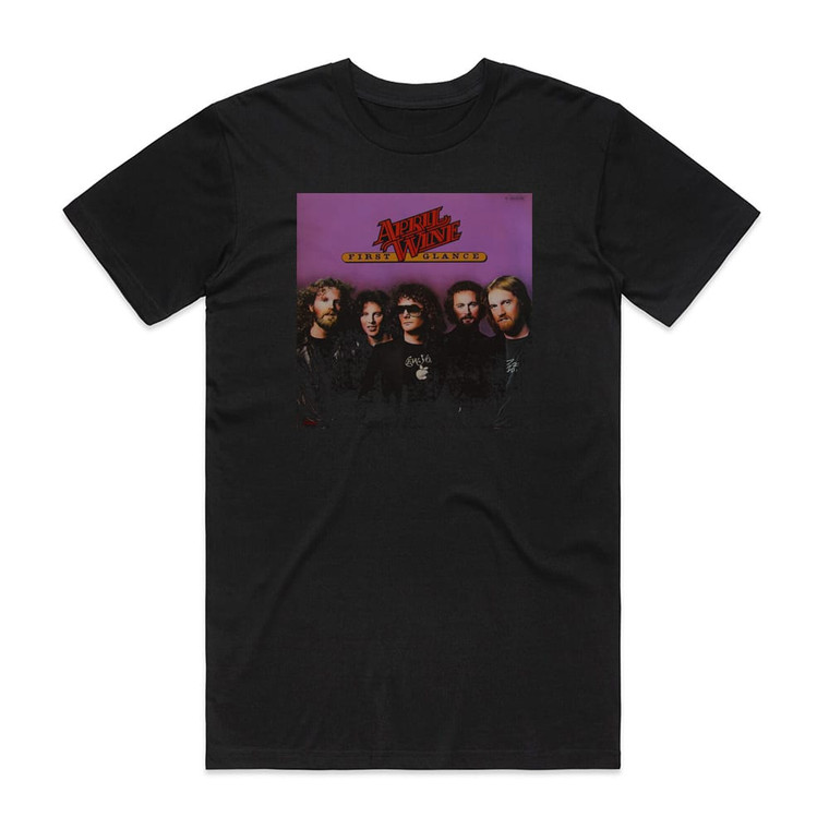April Wine First Glance 2 Album Cover T-Shirt Black