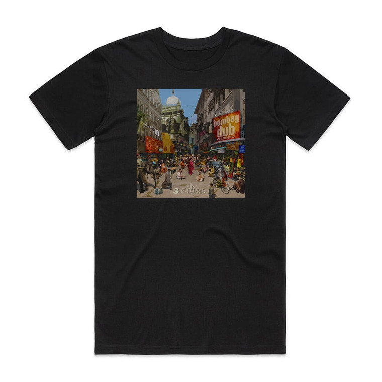 Bombay Dub Orchestra 3 Cities Album Cover T-Shirt Black
