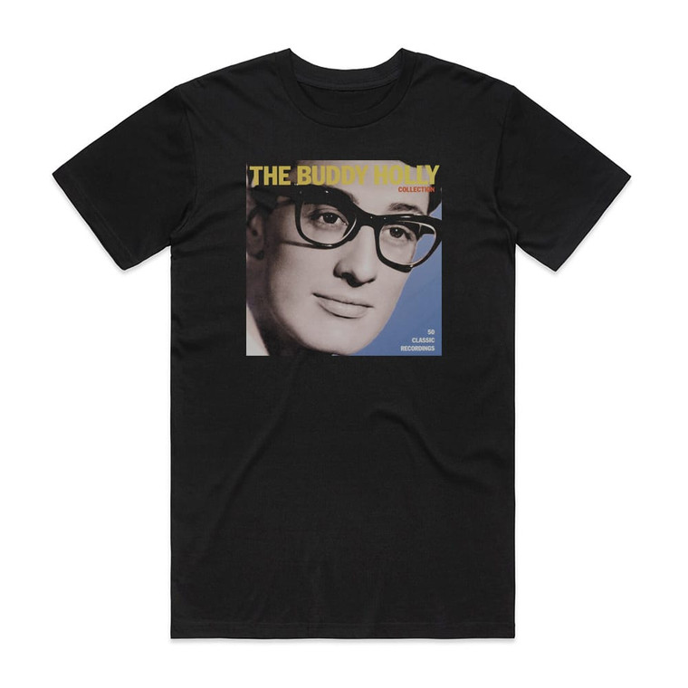 Buddy Holly The Buddy Holly Collection Album Cover T-Shirt Black