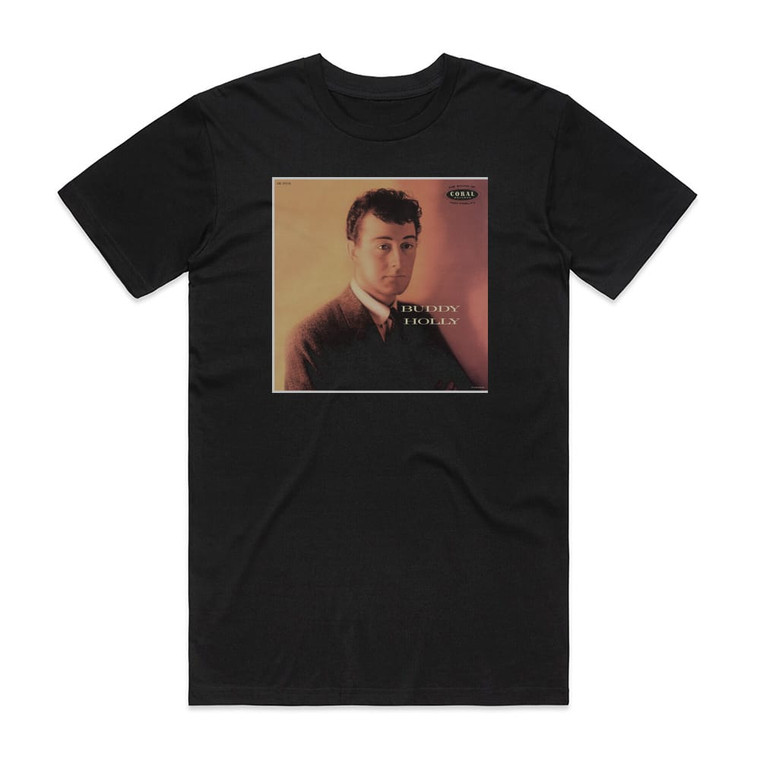 Buddy Holly Buddy Holly 1 Album Cover T-Shirt Black