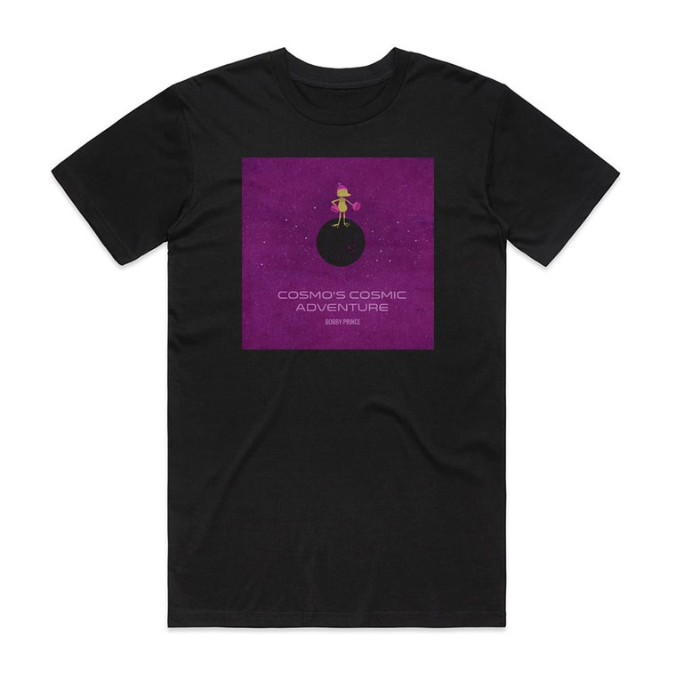 Bobby Prince Cosmos Cosmic Adventure Original Soundtrack Album Cover T-Shirt Black