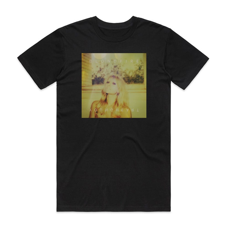 Blondfire Young Heart Album Cover T-Shirt Black