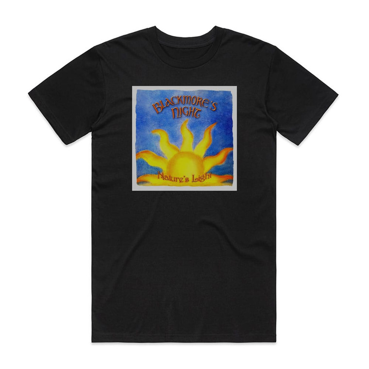 Blackmores Night Natures Light Album Cover T-Shirt Black Blackmores Night Natures Light Album Cover T-Shirt Black