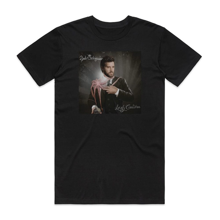 Bob Schneider Lovely Creatures Album Cover T-Shirt Black