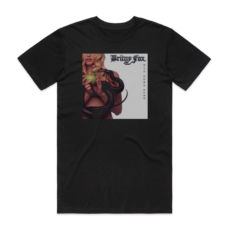 Britny Fox Bite Down Hard Album Cover T-Shirt Black