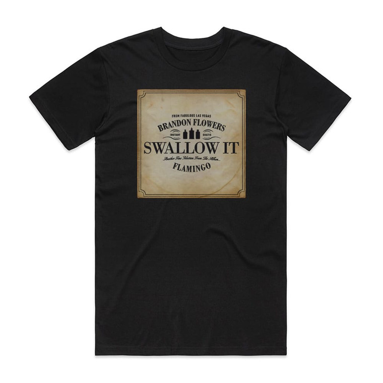 Brandon Flowers Swallow It Album Cover T-Shirt Black