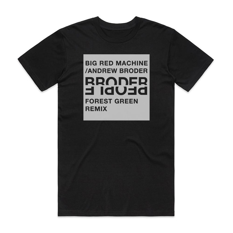 Big Red Machine Forest Green Album Cover T-Shirt Black