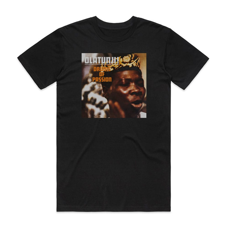 Babatunde Olatunji Drums Of Passion Album Cover T-Shirt Black