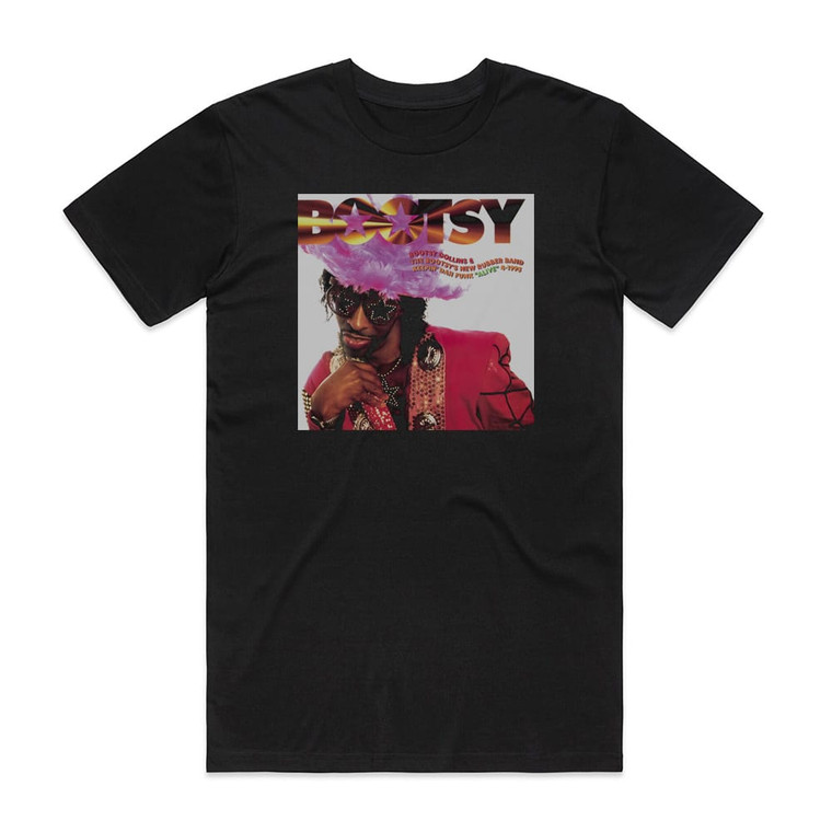 Bootsy Collins Keepin Dah Funk Alive Album Cover T-Shirt Black Bootsy Collins Keepin Dah Funk Alive Album Cover T-Shirt Black