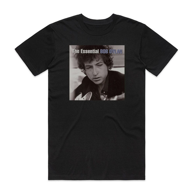 Bob Dylan The Essential Bob Dylan Album Cover T-Shirt Black