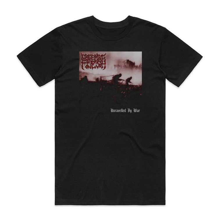 Creeping Flesh Unravelled By War Album Cover T-Shirt Black