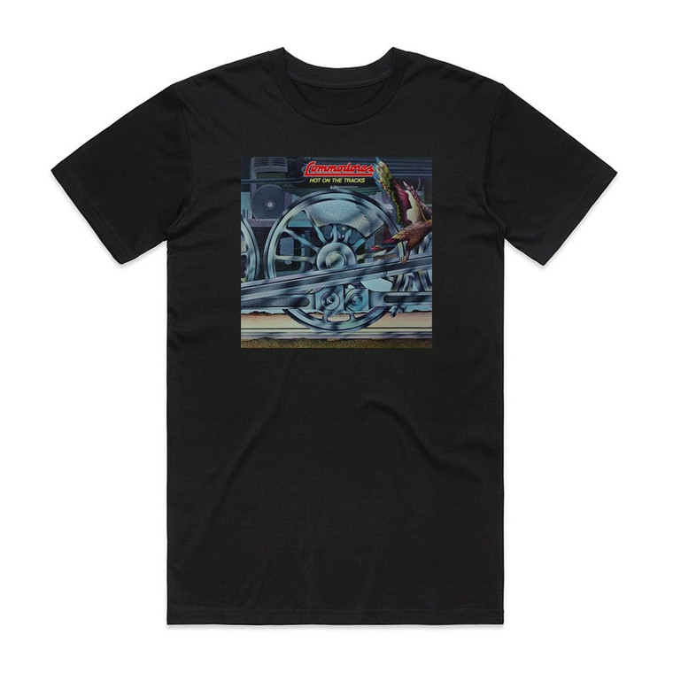 Commodores Hot On The Tracks Album Cover T-Shirt Black