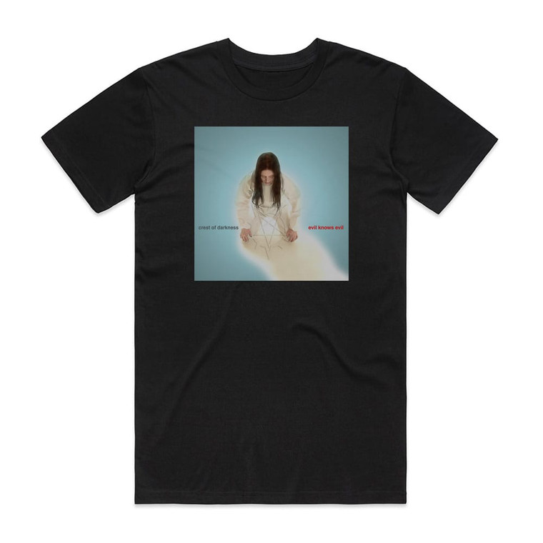 Crest of Darkness Evil Knows Evil Album Cover T-Shirt Black