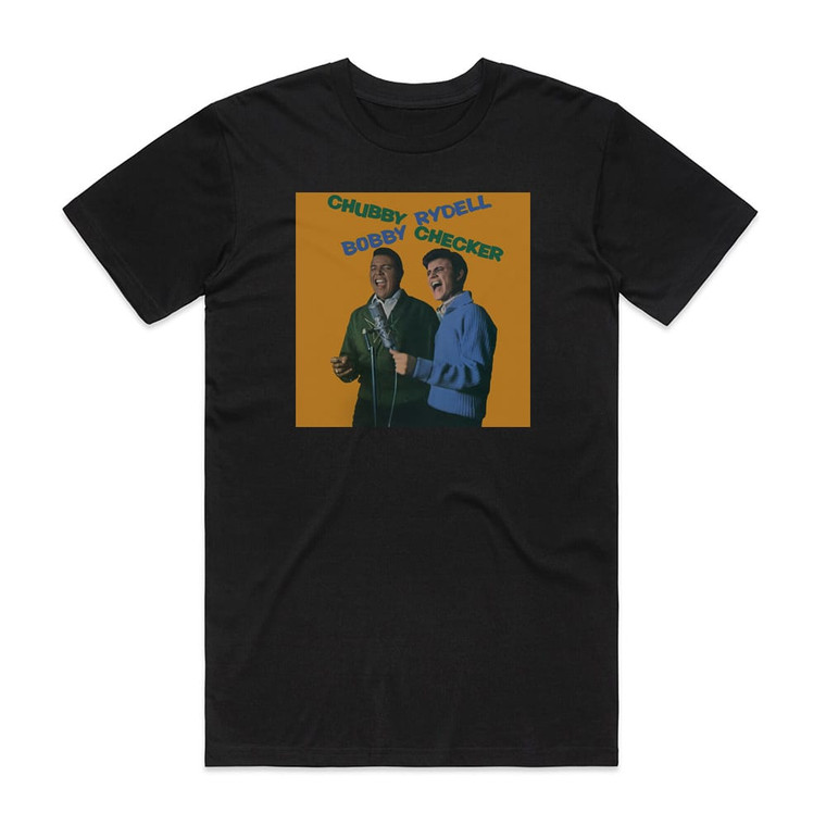 Chubby Checker Chubby Checker Bobby Rydell Album Cover T-Shirt Black