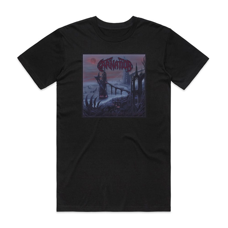 Carnation Cemetery Of The Insane Album Cover T-Shirt Black