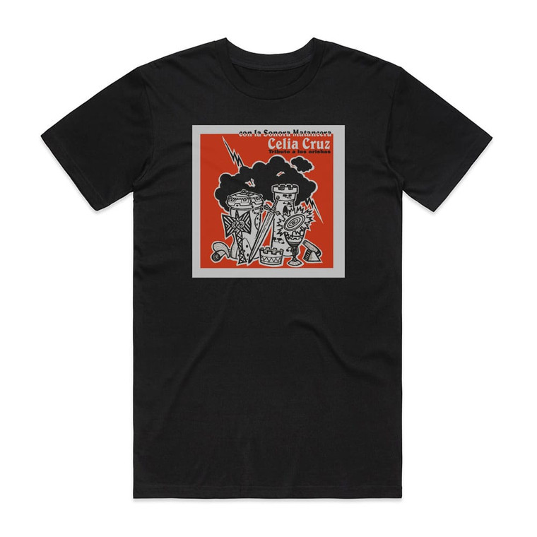 Celia Cruz Tributo A Los Orishas Album Cover T-Shirt Black