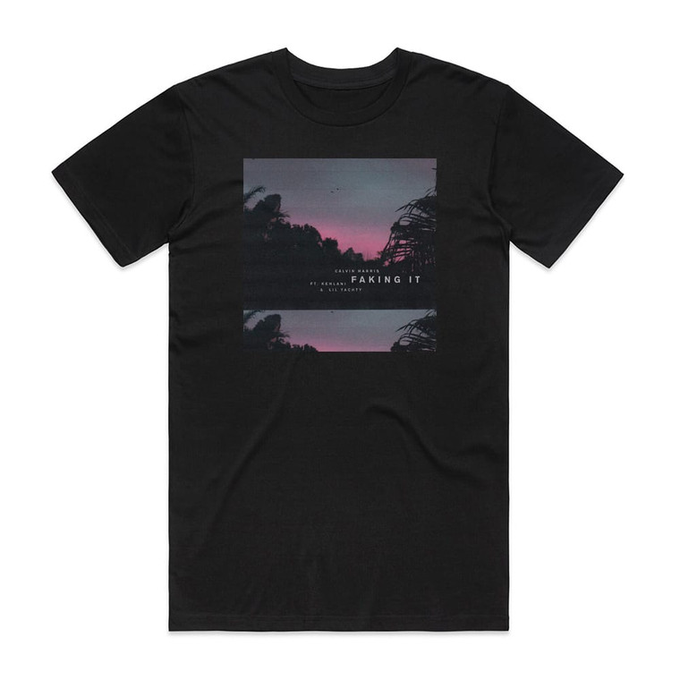 Calvin Harris Faking It Album Cover T-Shirt Black
