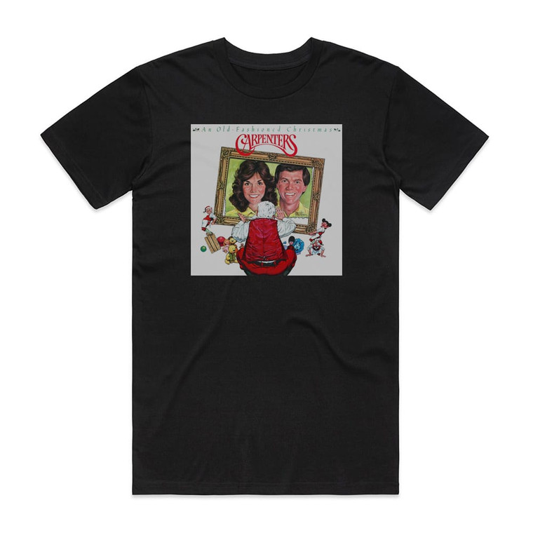 Carpenters An Old Fashioned Christmas Album Cover T-Shirt Black