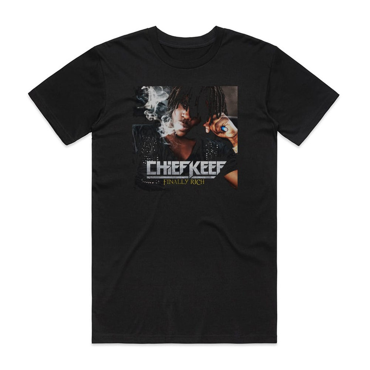 Chief Keef Finally Rich Album Cover T-Shirt Black