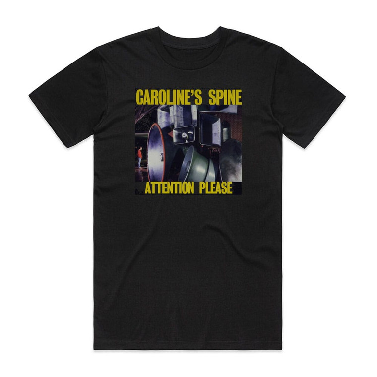 Carolines Spine Attention Please Album Cover T-Shirt Black