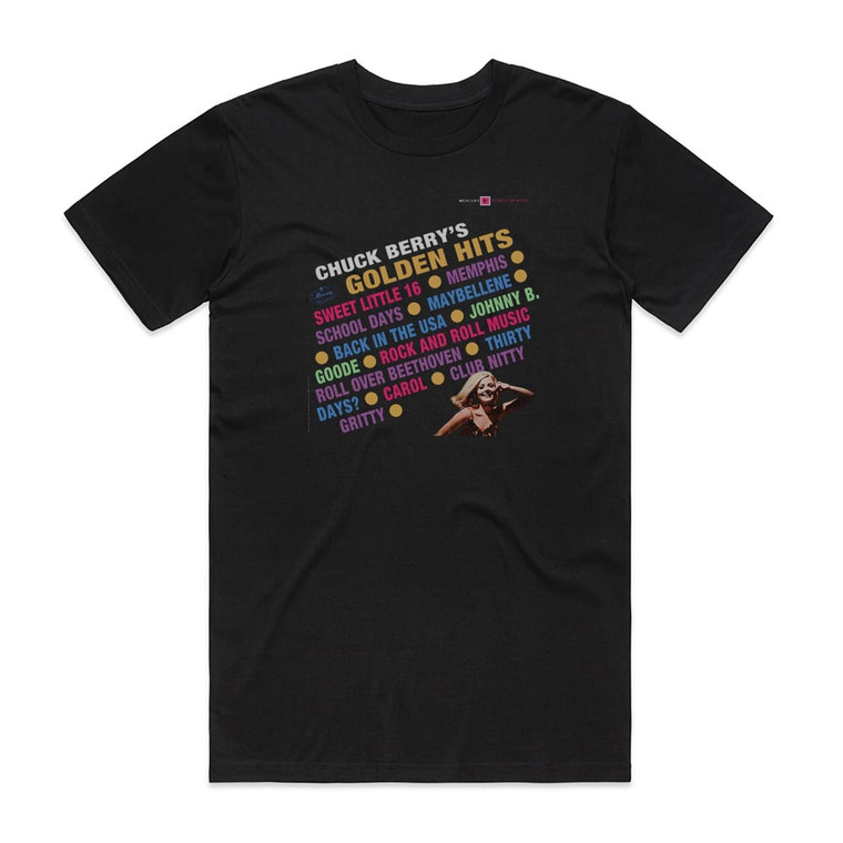 Chuck Berry Golden Hits Album Cover T-Shirt Black