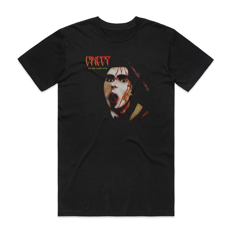 Cancer To The Gory End 1 Album Cover T-Shirt Black