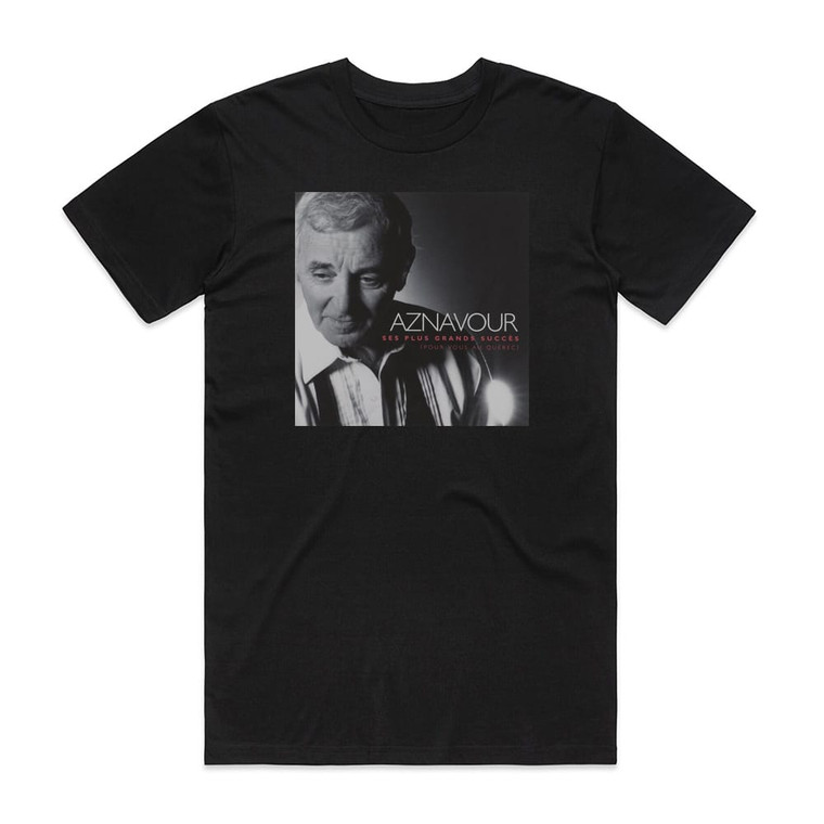Charles Aznavour Ses Plus Grands Succs Album Cover T-Shirt Black
