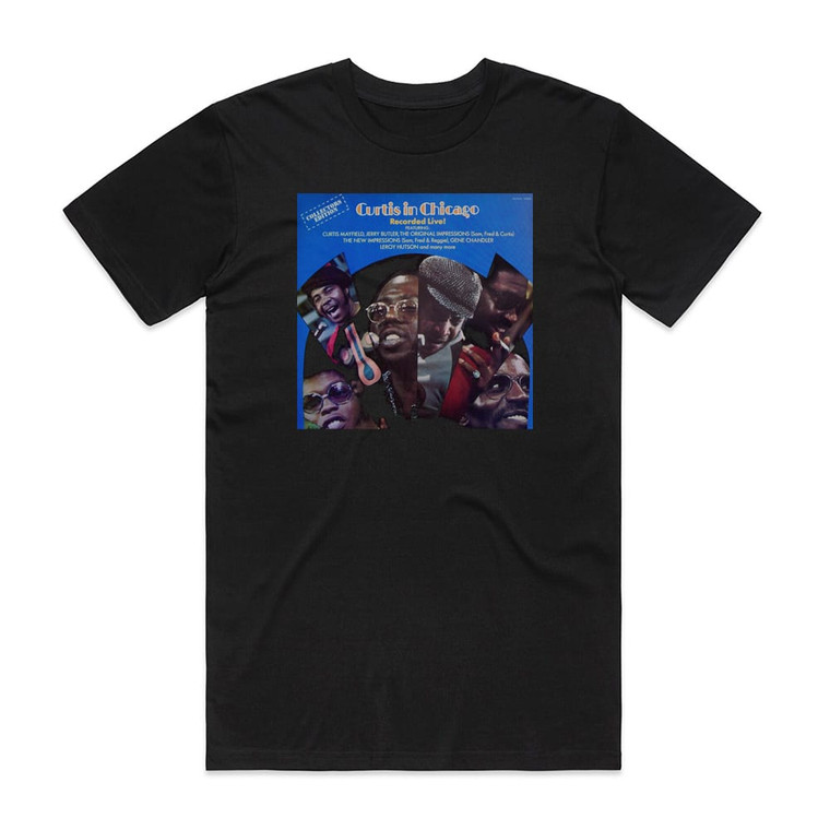 Curtis Mayfield Curtis In Chicago Album Cover T-Shirt Black
