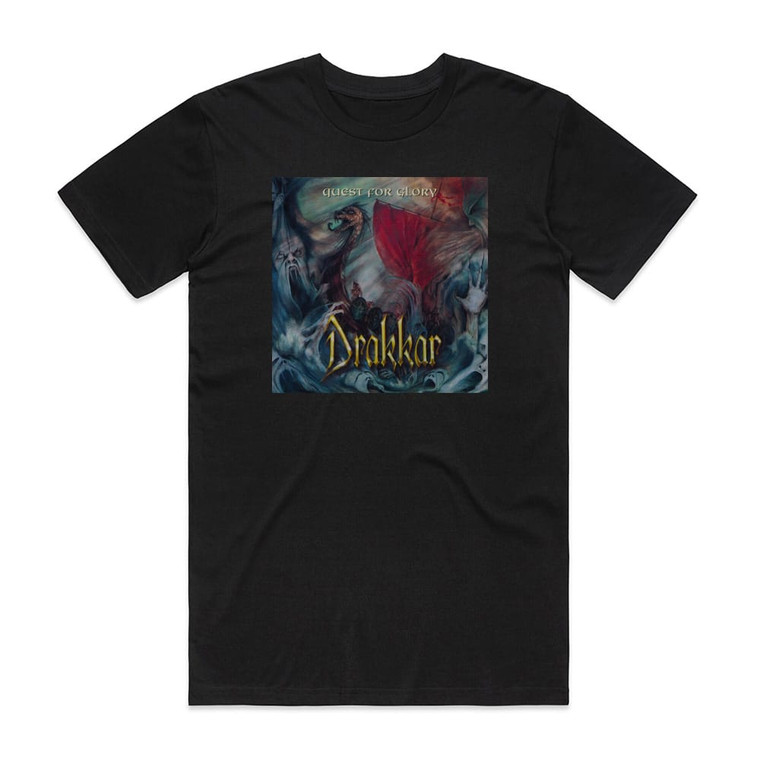 Drakkar Quest For Glory Album Cover T-Shirt Black