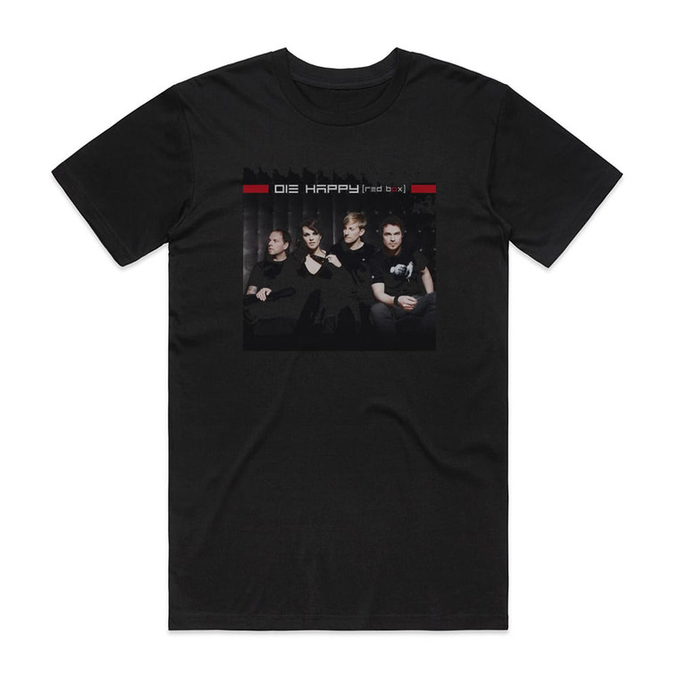 Die Happy Red Box Album Cover T-Shirt Black