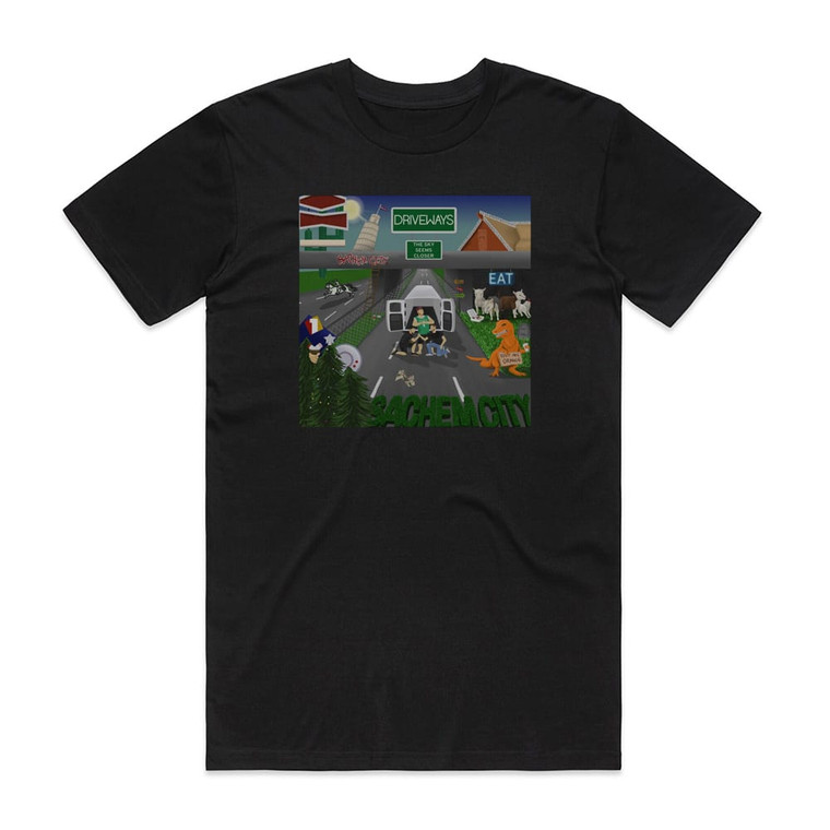 Driveways The Sky Seems Closer Album Cover T-Shirt Black