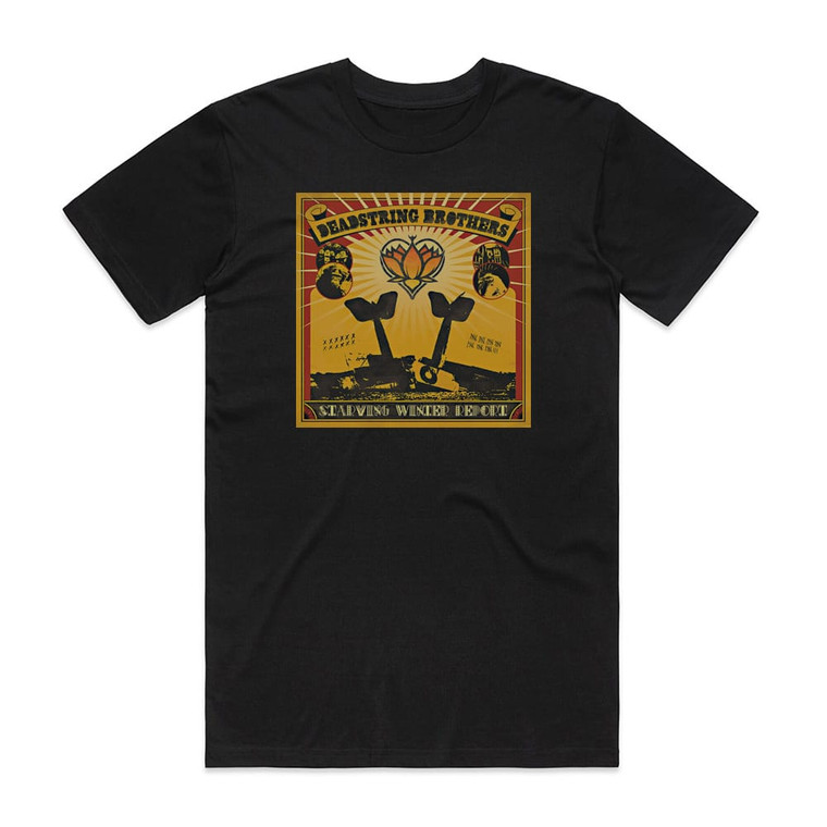 Deadstring Brothers Starving Winter Report Album Cover T-Shirt Black