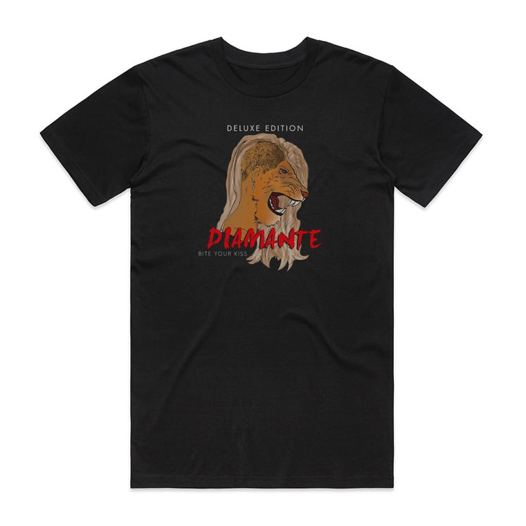 Diamante Bite Your Kiss Album Cover T-Shirt Black