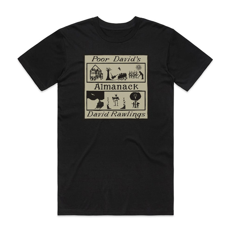 David Rawlings Poor Davids Almanack Album Cover T-Shirt Black