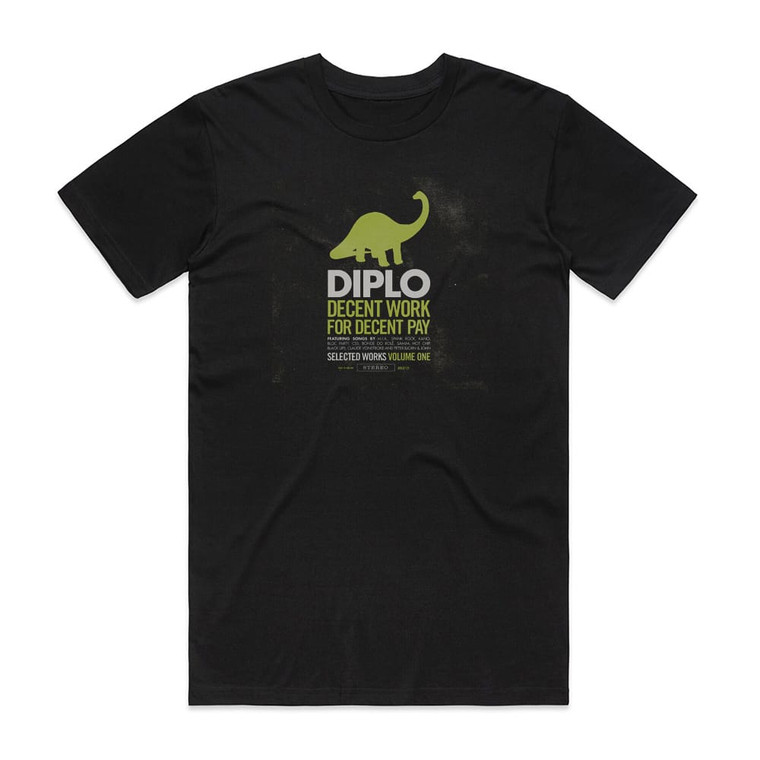 Diplo Decent Work For Decent Pay Selected Works Volume One Album Cover T-Shirt Black
