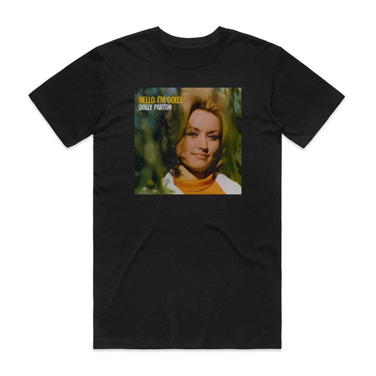Dolly Parton Hello Im Dolly Album Cover T-Shirt Black