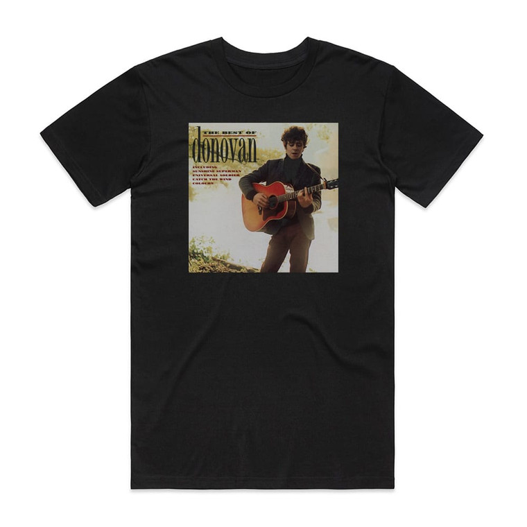 Donovan The Best Of Donovan Album Cover T-Shirt Black