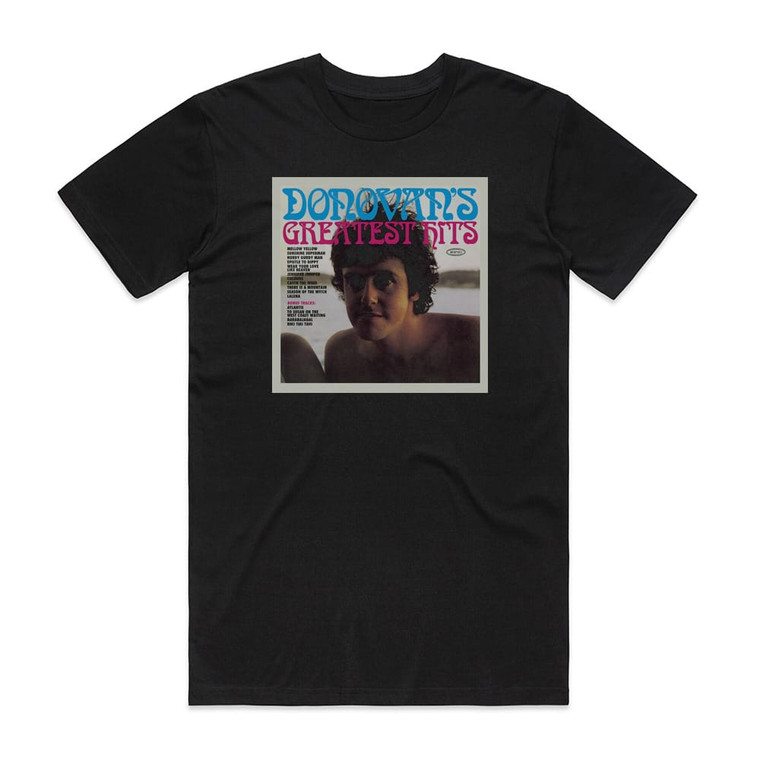 Donovan Donovans Greatest Hits Album Cover T-Shirt Black