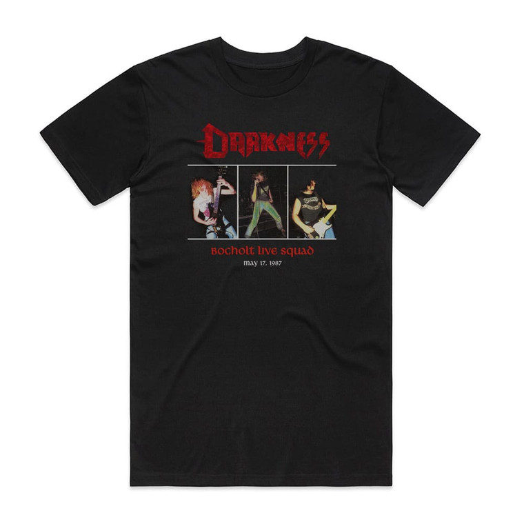 Darkness Bocholt Live Squad Album Cover T-Shirt Black