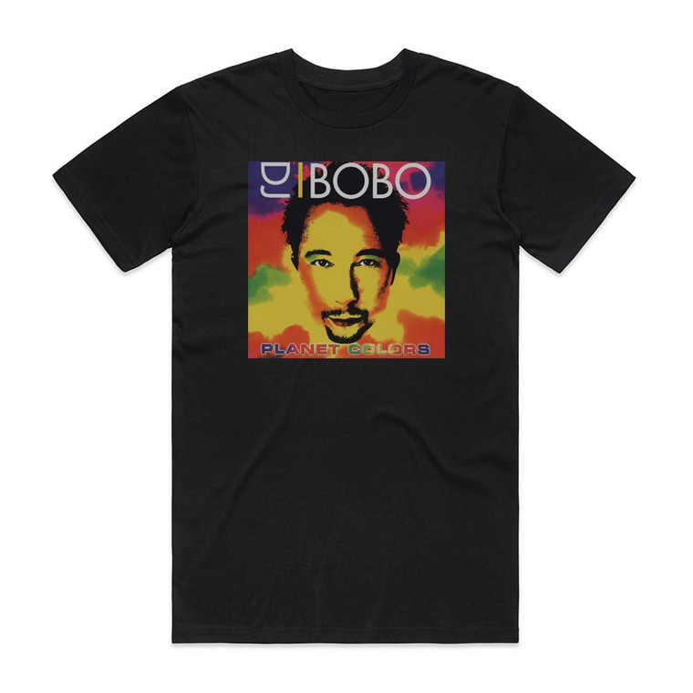 DJ BoBo Planet Colors Album Cover T-Shirt Black DJ BoBo Planet Colors Album Cover T-Shirt Black