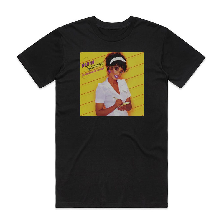 Donna Summer She Works Hard For The Money Album Cover T-Shirt Black