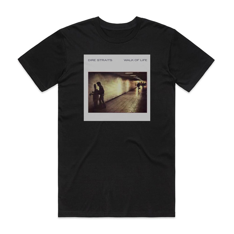 Dire Straits Walk Of Life Album Cover T-Shirt Black