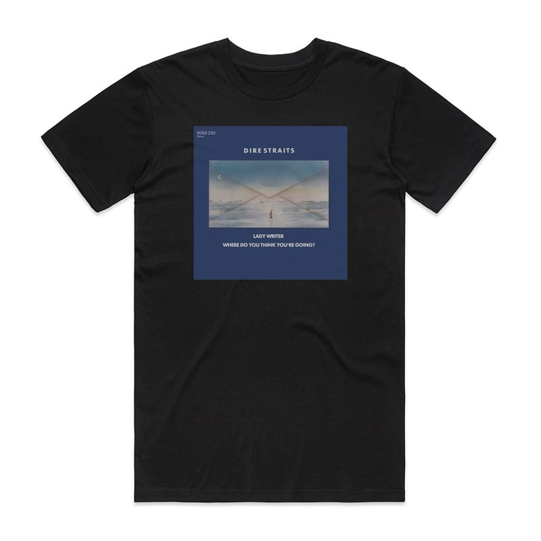 Dire Straits Lady Writer 4 Album Cover T-Shirt Black