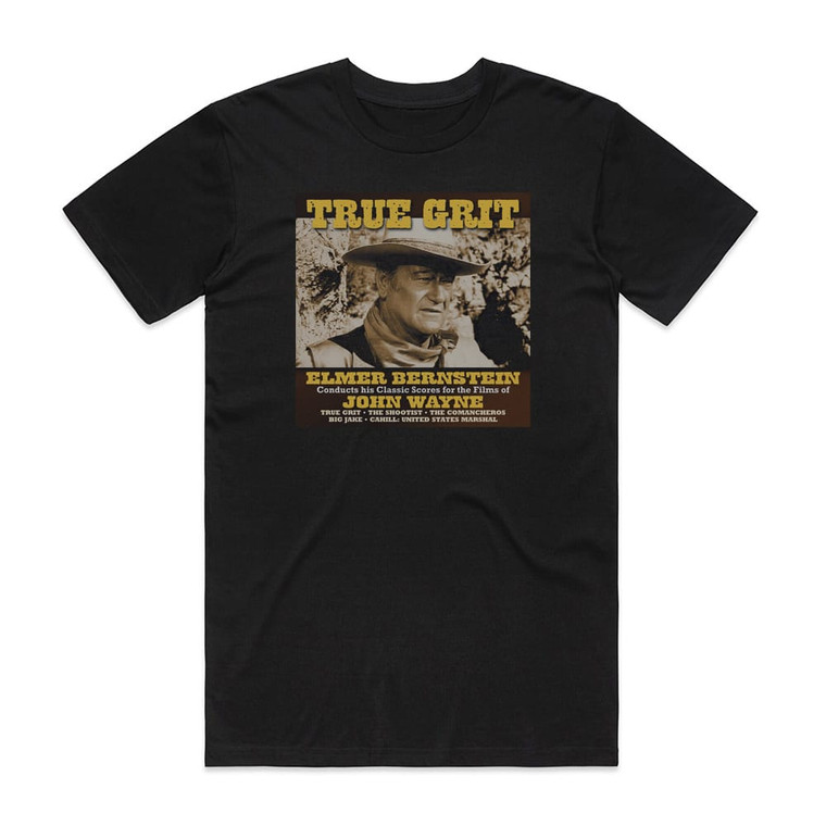 Elmer Bernstein True Grit Album Cover T-Shirt Black