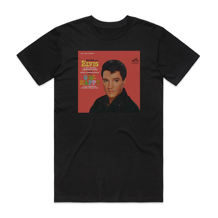 Elvis Presley Girl Happy Album Cover T-Shirt Black