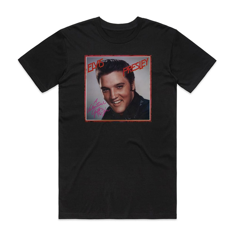 Elvis Presley A Valentine Gift For You Album Cover T-Shirt Black